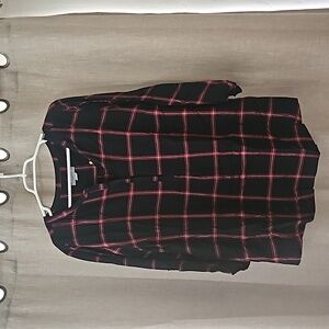 Red/black Plaid Long Sleeve Top